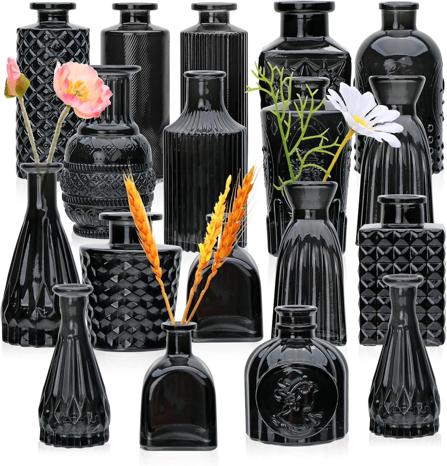Glass Bud Vase Set of 32 pcs,Bud Vases in Bulk,Small Vases for Centerpieces, Mini Flower Vase Bulk for Rustic Wedding Home Table Decorations