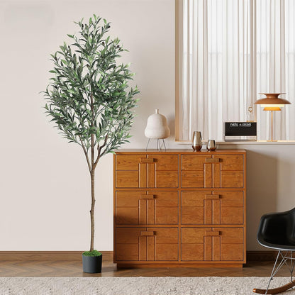 Alupssuc Olive Trees Artificial Indoor, 6FT Tall Faux Olive Tree with White Planter, Artificial Plants with Lifelike Fruits and Realistic Leaves for Modern Home Office Living Room Decor