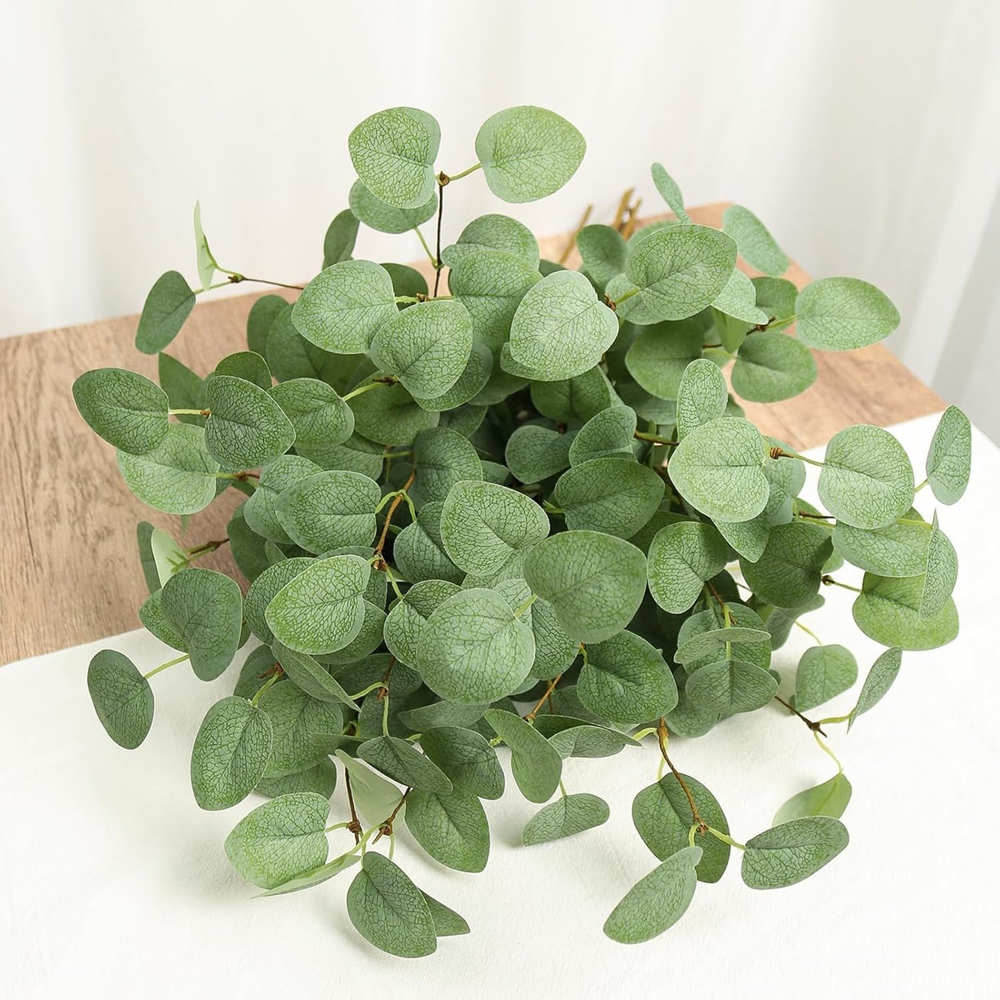 Bessol Artificial Eucalyptus Stems 24'' 5Pcs Fake Plants Greenery for Vase, Faux Eucalyptus Stems for Home Decor, Bathroom, Office, Coffee Table & Farmhouse Centerpiece Decorations