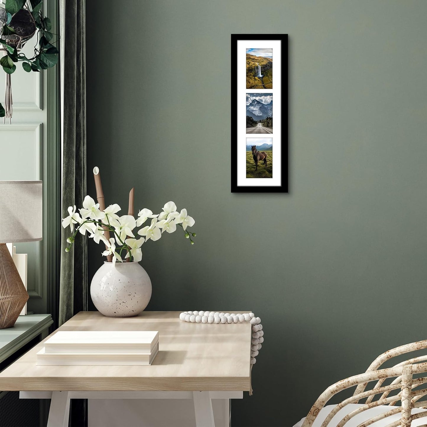 Americanflat 4x6 Collage Picture Frame with Shatter-Resistant Glass - Fits Five 4x6 Photos or Use as One 11x14 Picture Frame - Signature Collection - Collage Frames for Wall Display - Black