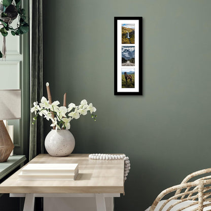 Americanflat 4x6 Collage Picture Frame with Shatter-Resistant Glass - Fits Five 4x6 Photos or Use as One 11x14 Picture Frame - Signature Collection - Collage Frames for Wall Display - Black