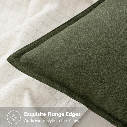 MIULEE Decorative Linen Euro Sham Pillow Covers 26x26 Cream White Boho Farmhouse Neutral Couch Throw Pillows for Bed Pack of 2 Accent Modern Pillowcase Sofa Livingroom Home Decor