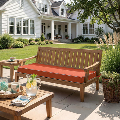 MIULEE Beige Outdoor Bench Cushion Set of 1, 48x18x3 Inch Waterproof Patio Seat Cushions for Swing and Outdoor Furniture Couch Sofa, 3 Year Color Fastness High Density Foam with Adjustable Ties