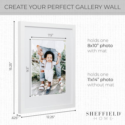 Sheffield Home 9 Piece Gallery Wall Frame Set, 11x14 in. matted to 8x10 in. (Matte Black)