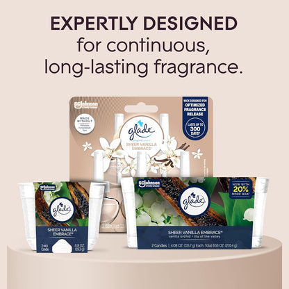 Glade 3-Wick Scented Candle Jar, Apple Cinnamon, Air Freshener Infused with Essential Oils, 6.8 Oz, 3 Count