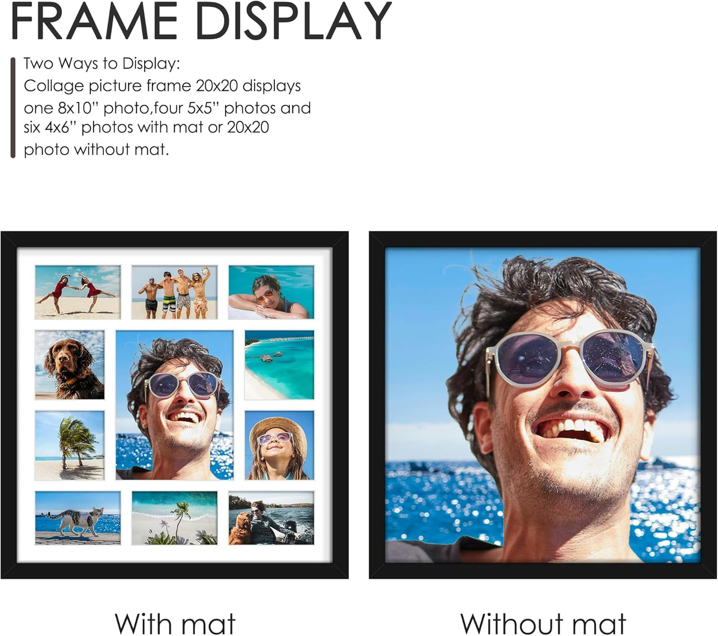 DUENPY 14x26 Collage Picture Frame 4x6 Collage Picture Frame Displays Twelve 4x6 inch Photos Available Horizontal Wall Mounting Display and Vertical Black - Colors A