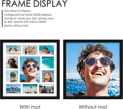 DUENPY 14x26 Collage Picture Frame 4x6 Collage Picture Frame Displays Twelve 4x6 inch Photos Available Horizontal Wall Mounting Display and Vertical Black - Colors A