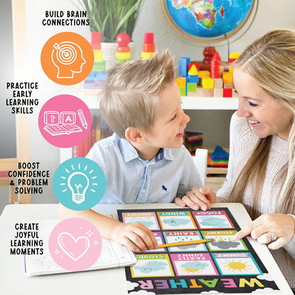 Hadley Designs 16 Educational Posters for Toddler Learning Activities - Laminated Pre-K Posters for Toddlers 1-3, Homeschool Essentials & Preschool Learning Activities, Kindergarten Classroom Decor