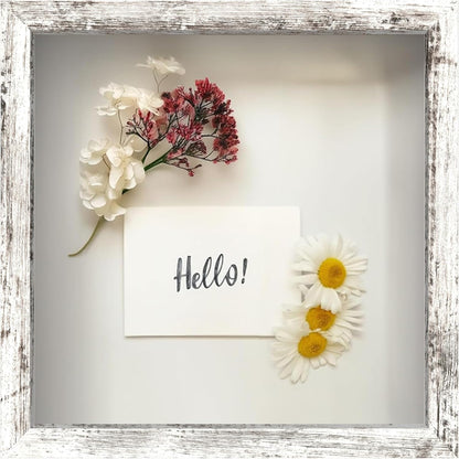 FrameWorks 11” x 14” Dark Oak Wooden Shadow Box Frame – Display Case with Soft Felt Back, Memory Box with Tempered Glass, Display Box with Elegant White Ball Push Pins, Wooden Flower Box