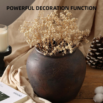 Rustic Vases for Home Decor. Ceramic Vase for Dining Table Decor. Terracotta Decorative Vase 6.1IN. ZSHLXM