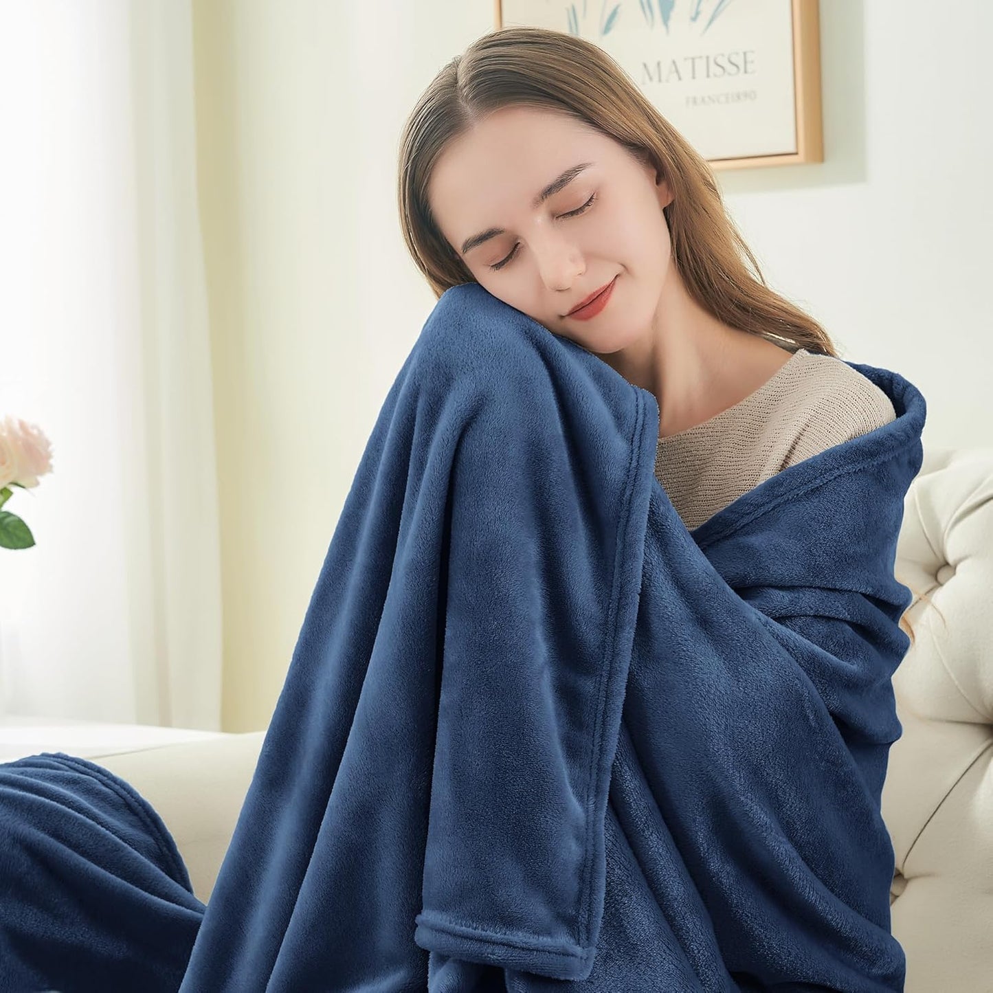 BEDELITE Fleece Blanket Black Throw Blankets for Couch & Bed, Luxury Plush Cozy Fuzzy Blanket 50x60 inches, Super Soft Warm Lightweight Throw Blanket for Travel Camping - Colors A