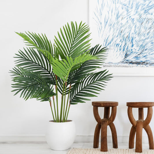YEPDIN 6 Ft Artificial Tropical Palm Tree With 24 Removable Leaves - Large Faux Plant for Indoors and Outdoors, Silk Housewarming Gift, K185