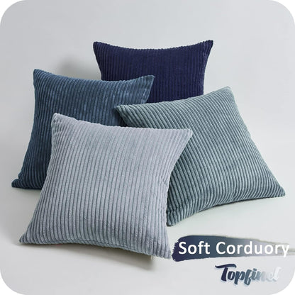 Topfinel Decorative Throw Pillow Covers Cushion Cases, Set of 4 Soft Velvet Modern Double-Sided Designs, Mix and Match for Boho Farmhouse Fall Home Decor (18x18 inch, Orange/Teal)