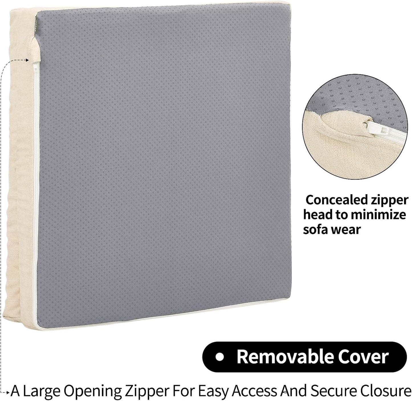 Recliner Cushions for Elderly, 20x20x5 Inch Thick Chair Cushion Patent Design Soft Tufted Dual Layer Booster Seat Cushions for Seniors Recliner Risers Taupe 1P