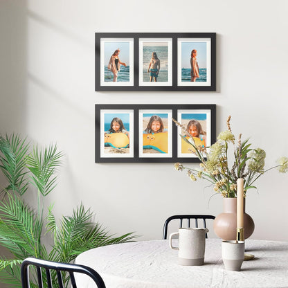 DUENPY 14x26 Collage Picture Frame 4x6 Collage Picture Frame Displays Twelve 4x6 inch Photos Available Horizontal Wall Mounting Display and Vertical Black - Colors B
