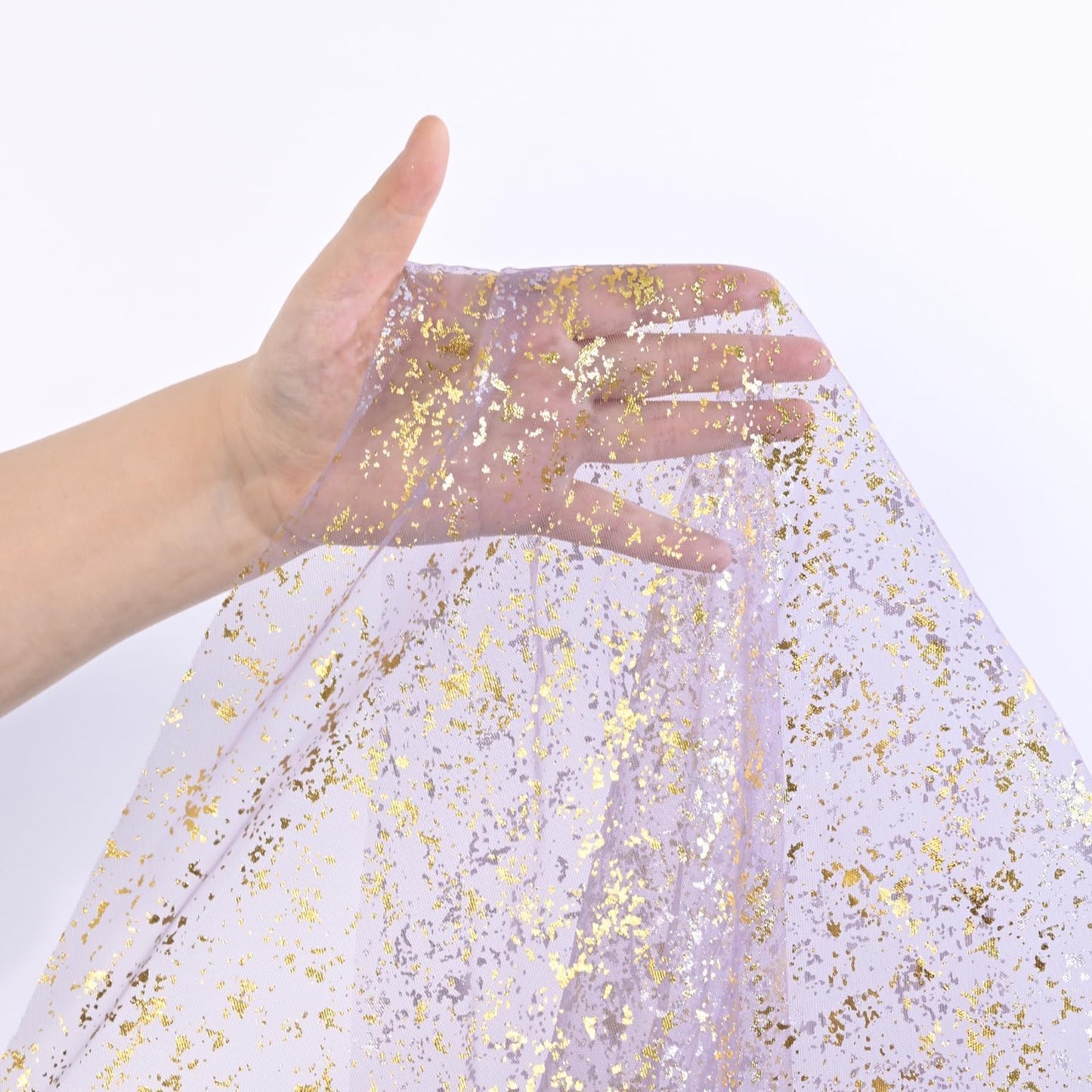 Artoid Mode Beige Gold Gauze Table Runner 120 Inch 10FT, Glitter Metallic Foil Sheer Dining Wedding Anniversary Holiday Birthday Table Decor for Home Party