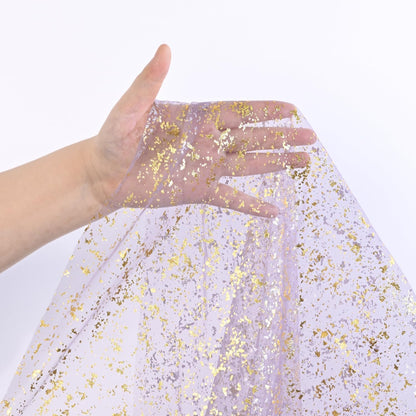 Artoid Mode Beige Gold Gauze Table Runner 120 Inch 10FT, Glitter Metallic Foil Sheer Dining Wedding Anniversary Holiday Birthday Table Decor for Home Party
