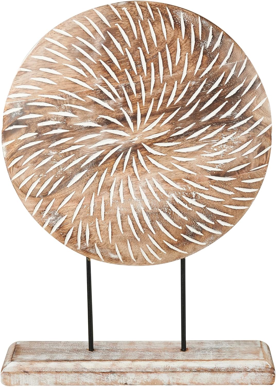 Housewarming Gifts Farmhouse Table Sculpture Home Decor Statue Mandala Carved for Modern Home 10" x 14", Living Room, Fireplace Mantel Shelf, Table and Entryway Decor Stand (Design 1)