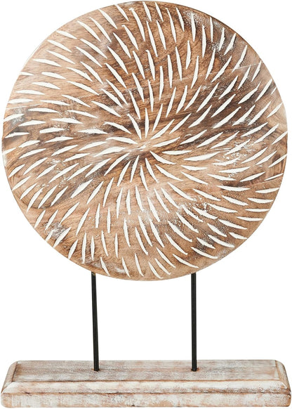 Housewarming Gifts Farmhouse Table Sculpture Home Decor Statue Mandala Carved for Modern Home 10" x 14", Living Room, Fireplace Mantel Shelf, Table and Entryway Decor Stand (Design 1)