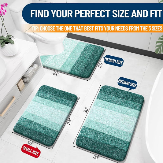 OLANLY Bathroom Rugs Mat 30x20, Extra Soft Absorbent Microfiber Bath Rugs, Rubber Backing, Quick Dry, Machine Washable Bath Mats for Bathroom Floor, Tub and Shower, Home Decor Accessories, Grey - Colors D
