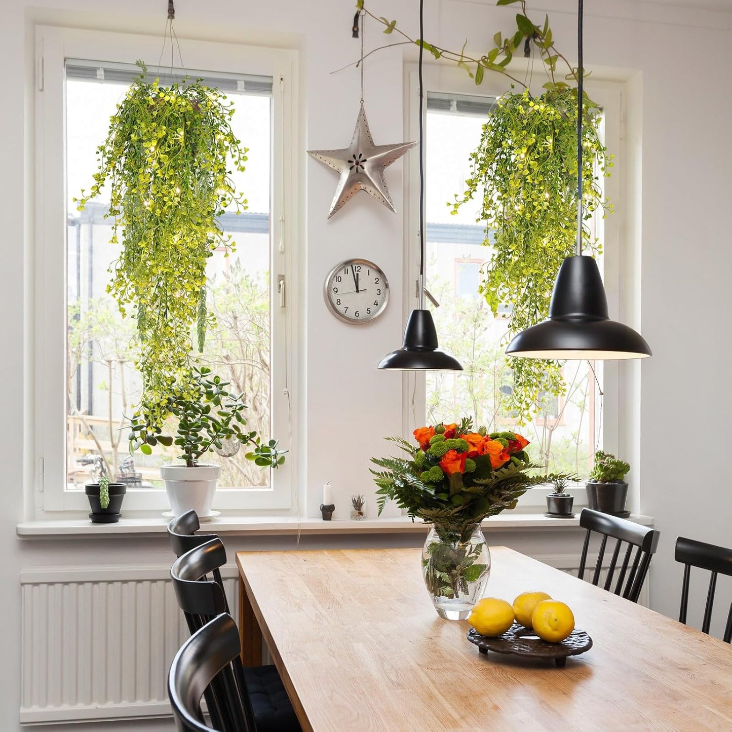 RECUTMS Fake Hanging Plants Artificial Ferns for Outdoor Hanging Faux Plants Vine Ivy Faux Fern Hanging Vines Wall Plants for Home Garden Party Wedding Decor (White 4P)