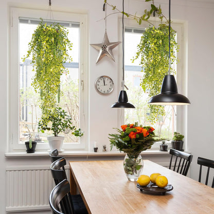 RECUTMS Fake Hanging Plants Artificial Ferns for Outdoor Hanging Faux Plants Vine Ivy Faux Fern Hanging Vines Wall Plants for Home Garden Party Wedding Decor (White 4P)