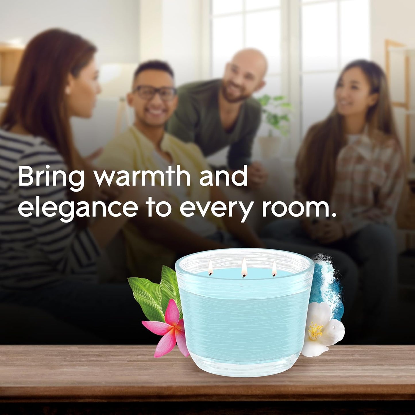Glade 3-Wick Scented Candle Jar, Apple Cinnamon, Air Freshener Infused with Essential Oils, 6.8 Oz, 3 Count