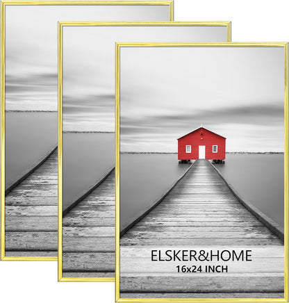 ELSKER&HOME 22.375 x 34 Poster Frame 3 Pack, Black Picture Frame for Horizontal or Vertical Wall Mounting, Sturdy and Scratch-proof