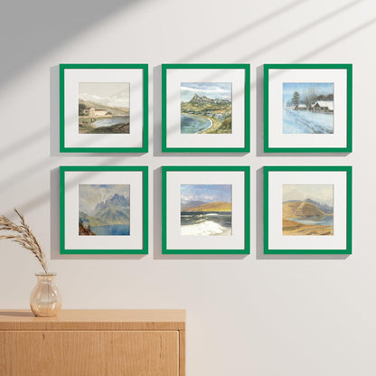 Vittanly 8x10 Picture Frames Set of 9, Shatter Resistant Plexiglass, Display 5x7 Pictures with Mat or 8x10 without Mat, Photo Frames for Wall or Tabletop, Engineered Wood, Black - Colors B