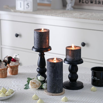 3x6 Inch Sage Green Pillar Candles Set of 3 - Unscented Spring, Long Clean Burning, Large Smokeless Dripless for Home Decor, Dinner Table, Bathroom, Rustic Decor