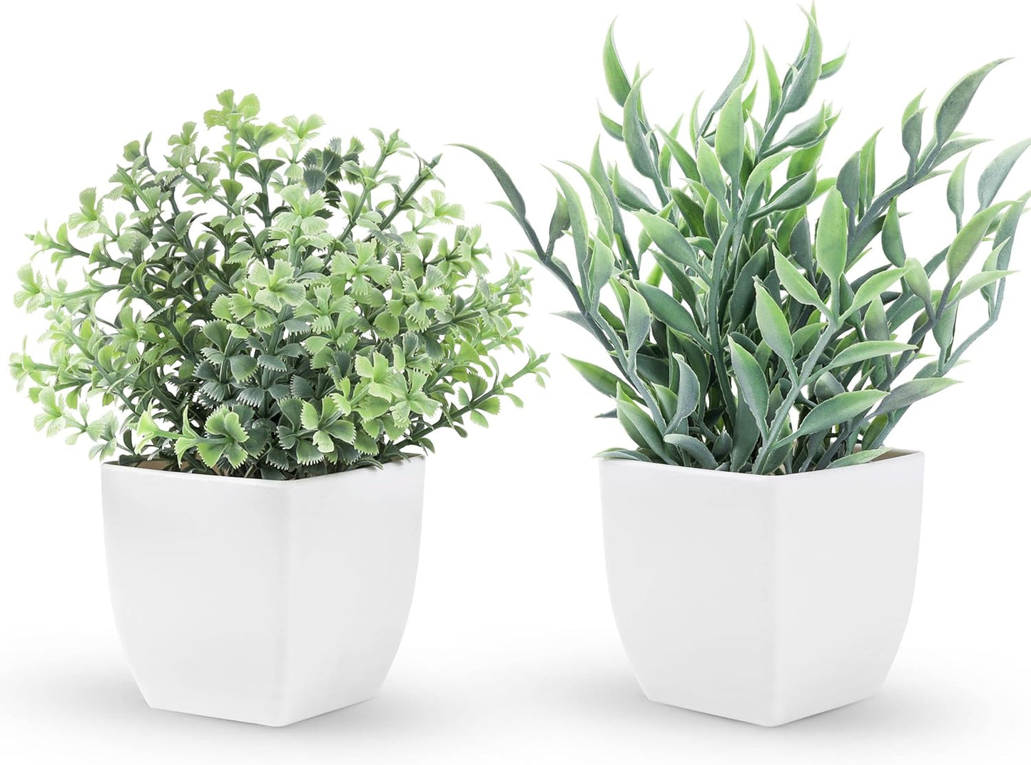 Der Rose 2 Pack Fake Plants Mini Artificial Greenery Potted Plants for Home Decor Indoor Office Table Room Farmhouse