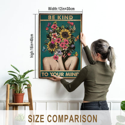 DIHSIEG 12x16 Canvas Wall Art funny bathroom wall art Print Poster Vintage Poster Frameless Floral Can be hung on the Wall Heal Your Heart poster Wall Art Canvas