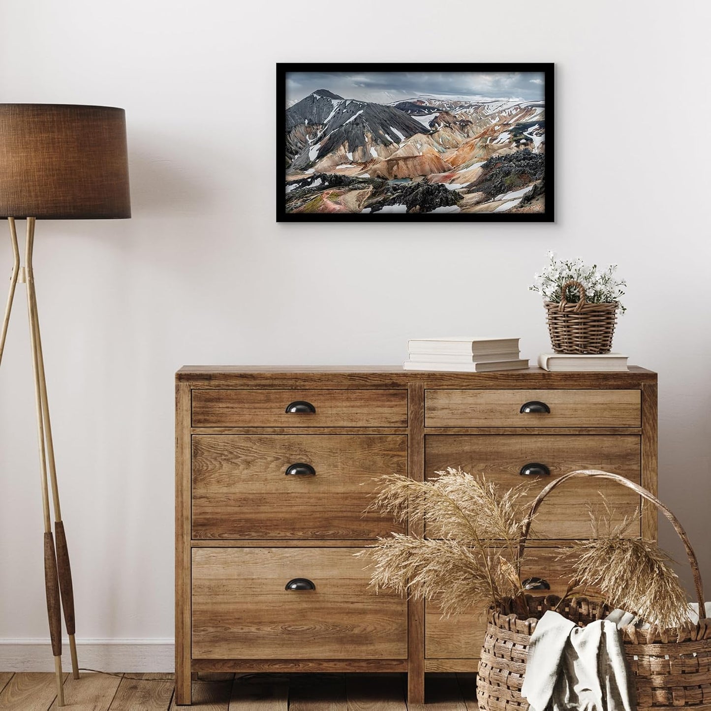 Americanflat 12x18 Poster Frame with Shatter-Resistant Glass - Signature Collection - Gallery-Style Frames Made of Engineered Wood - Photo Frame for Wall Display - Black - Colors C