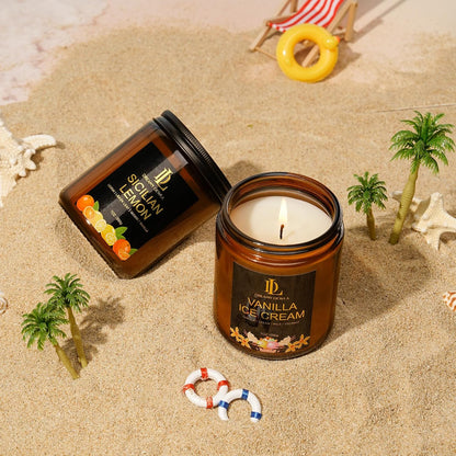 Scented Candles Set, 4 Pack Soy Candles for Home Scented, Candle Gifts for Men Women, Scents of Pineapple Cocktail/Coconut Vanilla/Pink Sands/Bahamian Breeze