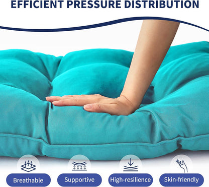 IPYNBAP Outdoor Bench Cushion, 48x18x5 Inch, Waterproof Bench Cushion for Outdoor/Indoor Furniture, Tufted Patio Bench Seat Cushion, Fade Resistant Outdoor Cushions for Porch Swing Couch, Navy Blue