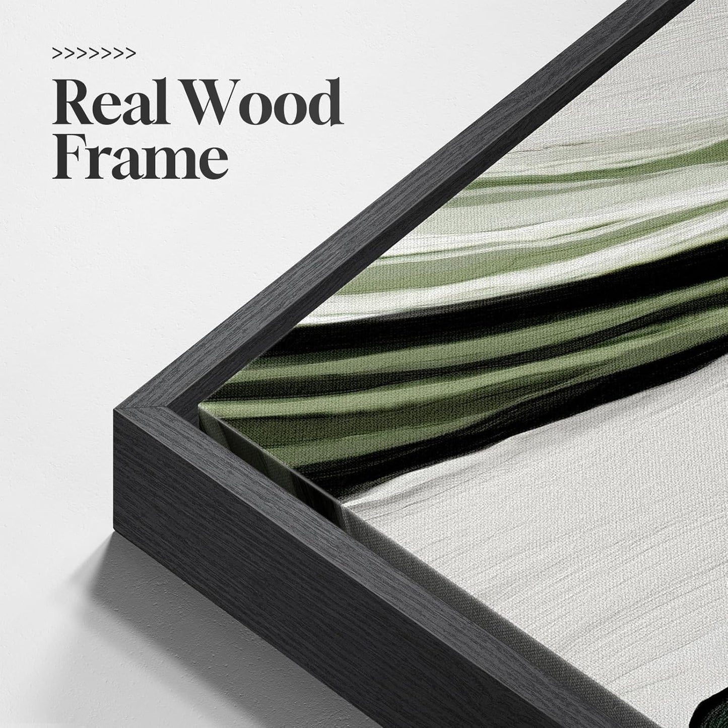 Large Framed Abstract Nature Landscape Wall Art for Living Room, Set of 3 Modern Canvas Prints Paintings Artwork for Walls, Green Lake Pictures for Hallway, Dining Room, Office Wall Decor 24x36 Inch