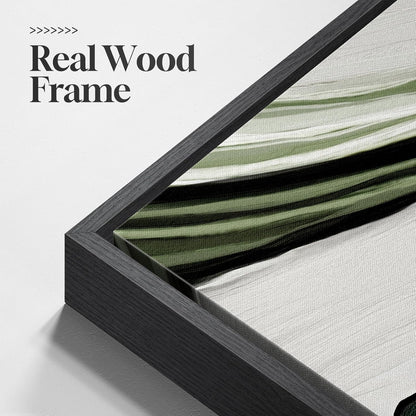 Large Framed Abstract Nature Landscape Wall Art for Living Room, Set of 3 Modern Canvas Prints Paintings Artwork for Walls, Green Lake Pictures for Hallway, Dining Room, Office Wall Decor 24x36 Inch