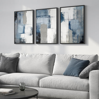 Large Framed Abstract Nature Landscape Wall Art for Living Room, Set of 3 Modern Canvas Prints Paintings Artwork for Walls, Green Lake Pictures for Hallway, Dining Room, Office Wall Decor 24x36 Inch