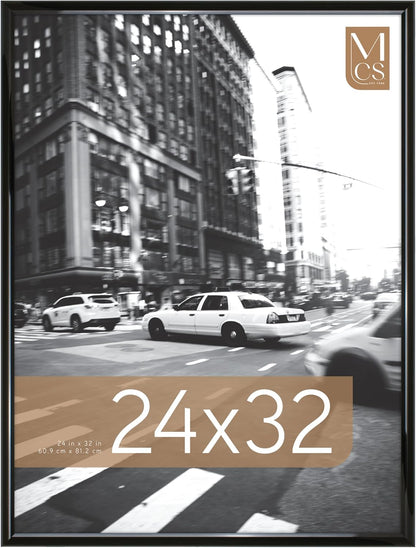 MCS Trendsetter 24x36 Poster Frame Black High-Gloss, Vertical & Horizontal Wall Hanging Large Picture Frame for Photos, Posters & Art Prints (1-Pack)