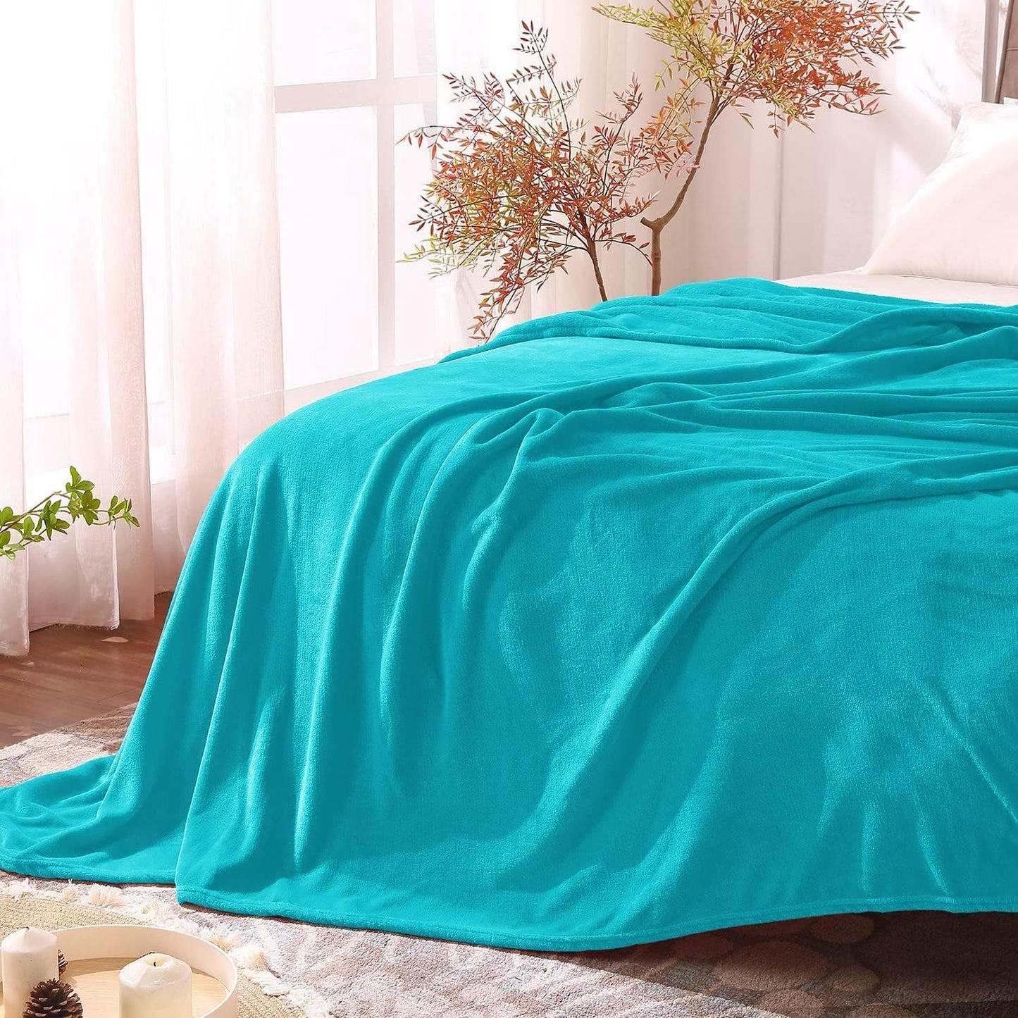 BEDELITE Fleece Blanket Black Throw Blankets for Couch & Bed, Luxury Plush Cozy Fuzzy Blanket 50x60 inches, Super Soft Warm Lightweight Throw Blanket for Travel Camping - Colors A