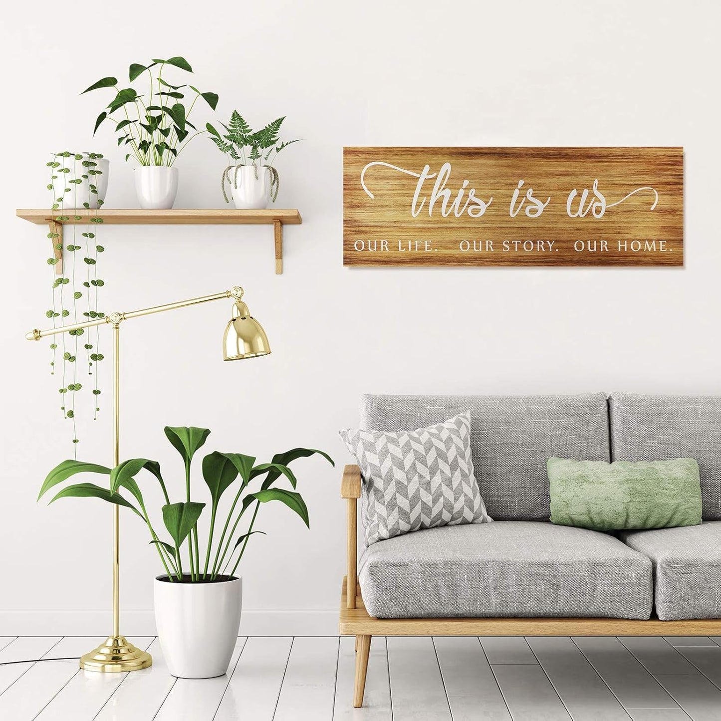 Jetec This Is Us Wall Sign Wooden Family Wall Plaques Inspiration Sign Farmhouse Entryway Rustic Plaques Art with Quotes for Living Room Bedroom Christmas Decorations(Antique White)
