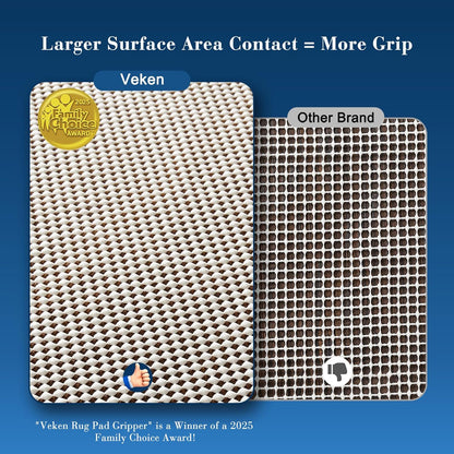 Veken Non Slip Rug Pad Gripper 8 x 10 Feet Extra Thick Pads for Any Hard Surface Floors, Keep Your Rugs Safe and in Place, Under Carpet Anti Skid Mat - Colors B