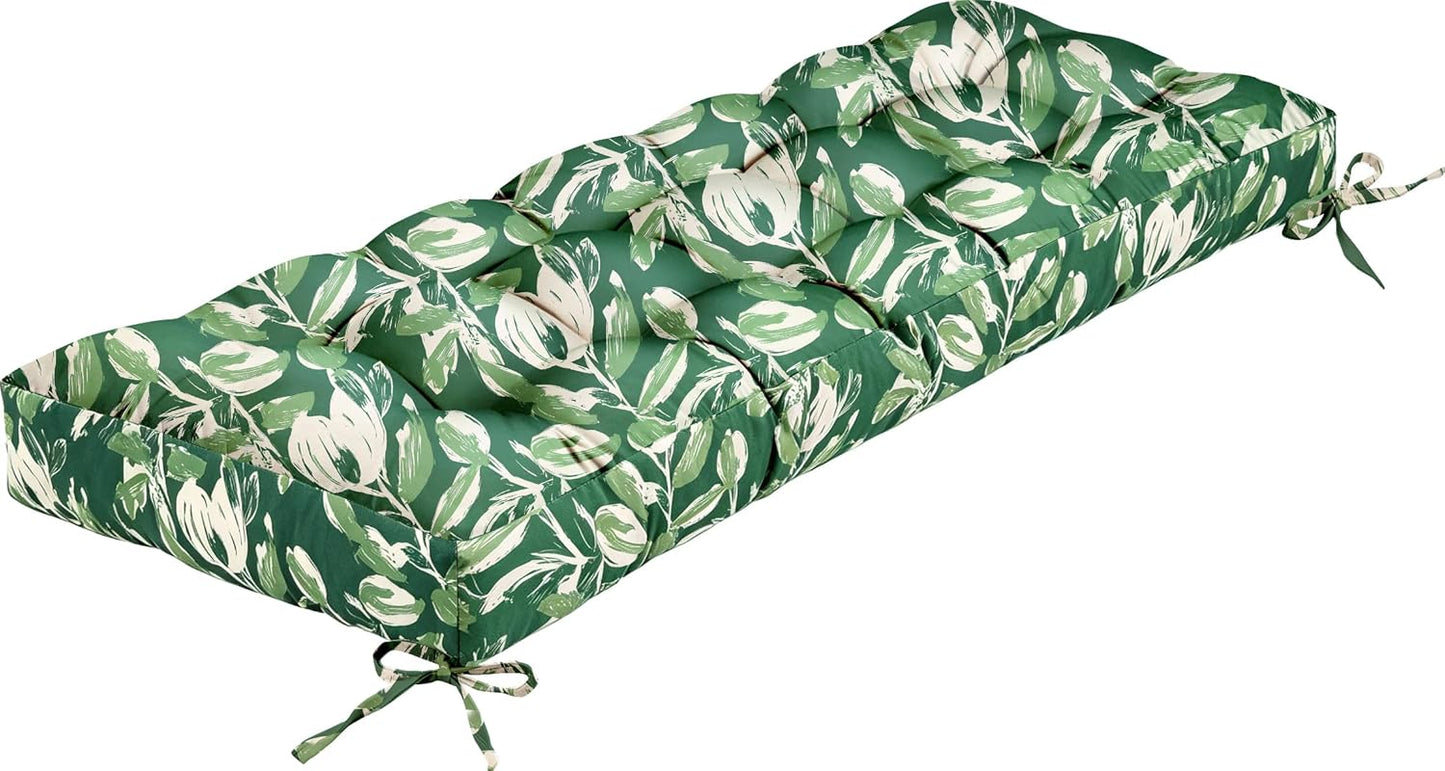 Outdoor Bench Cushion, Tufted Patio Seat Pad for Garden Bench, Porch Swing, Indoor/Outoor Furniture (Blue, 48X18X4 inch)