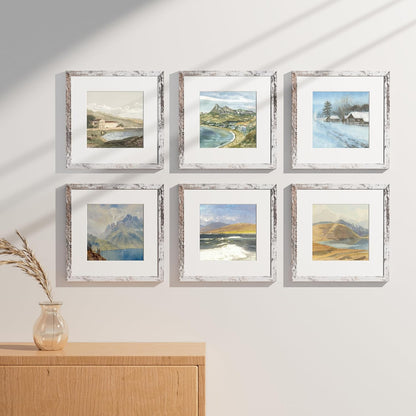 Vittanly 8x10 Picture Frames Set of 9, Shatter Resistant Plexiglass, Display 5x7 Pictures with Mat or 8x10 without Mat, Photo Frames for Wall or Tabletop, Engineered Wood, Black - Colors A
