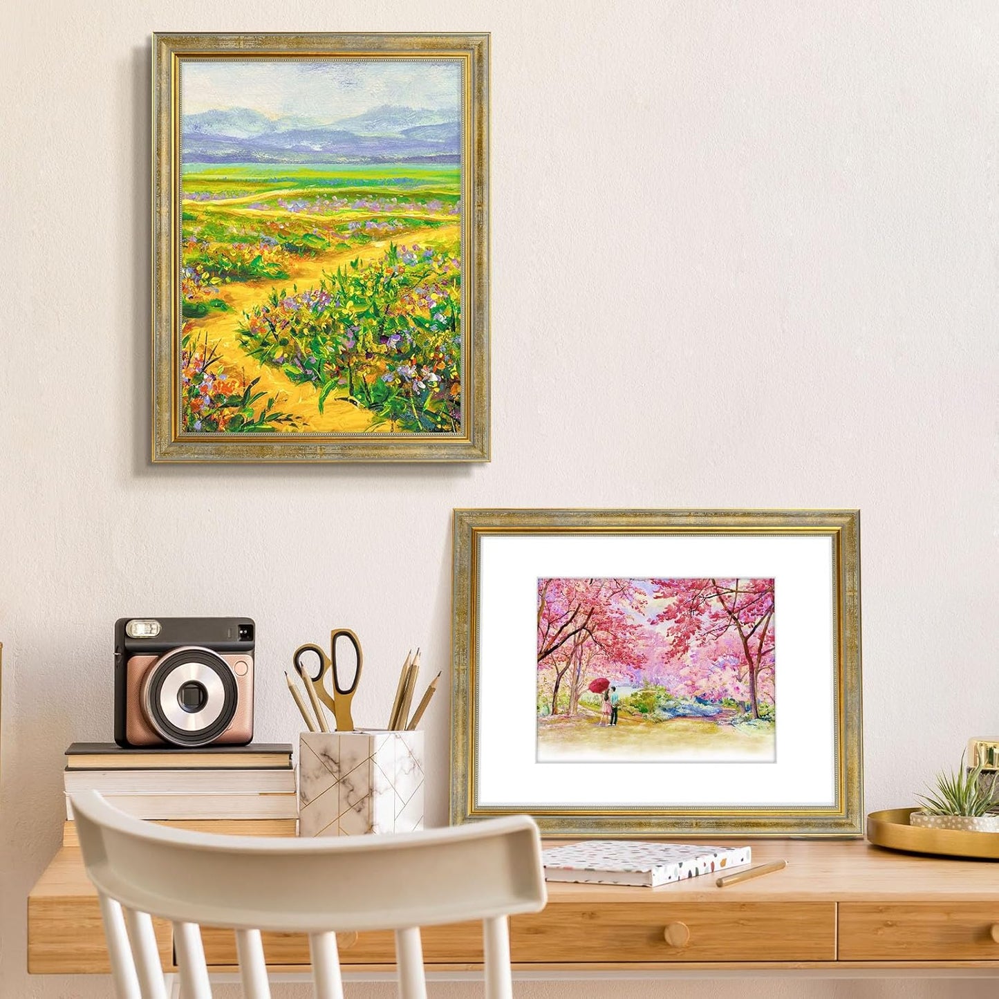 Golden State Art,11x14 Ornate Picture Frame for 8x10 Photo with Mat or 11 x 14 Prints without Mat,Real Glass Wall Display(Color:Green Gold)
