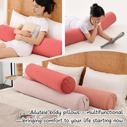 Body Pillow for Adults,Long Round Pillow,Big Cylindrical Pillow,Large Full Bolster Pillows for Side Sleepers (Steel Gray, 47.24"*7.87")
