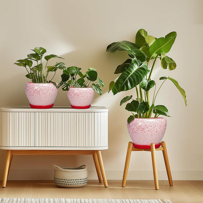 6 Inch Plant Pot - Ceramic Pots for Plants with Drainage Hole and Saucer, Round Succulent Planter Indoor Outdoor, Modern Flower Pot for Snake Plants, Home Decor, Gifts for Plant Lover, Blue