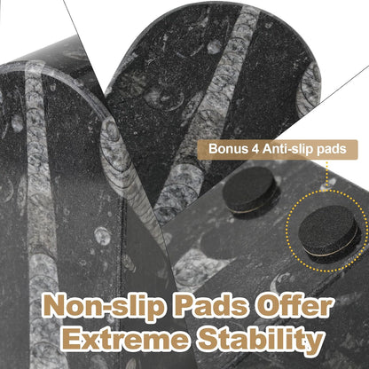 Koville African Natural Marble Bookends for Shelves, Non-Slip Book Ends, 13LBS Ultra Heavy Duty Marble Book Holder Organizer, Apartment Decor for Movies/CD/Video Games(Namib Fantasy)