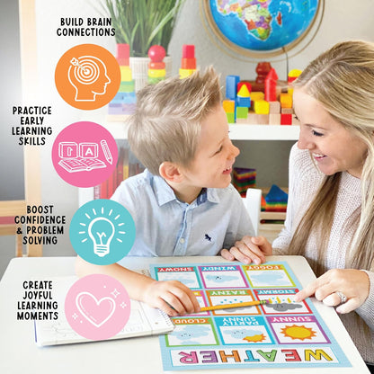 Hadley Designs 16 Educational Posters for Toddler Learning Activities - Laminated Pre-K Posters for Toddlers 1-3, Homeschool Essentials & Preschool Learning Activities, Kindergarten Classroom Decor