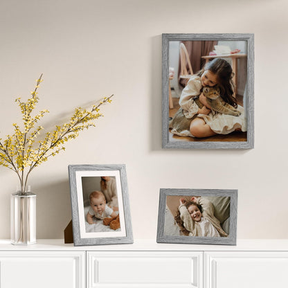 Vittanly 20 Pack Picture Frames Collage Wall Decor, Multi Sizes Including 4pcs 8x10, 8pcs 5x7 and 8pcs 4x6 Photo Frames, Gallery Frame Set for Wall or Tabletop Display, Black, Brown and Dark Grey
